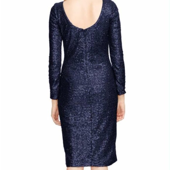 Ralph Lauren Navy Sequined Scoop-Back Dress - Picture 2 of 10